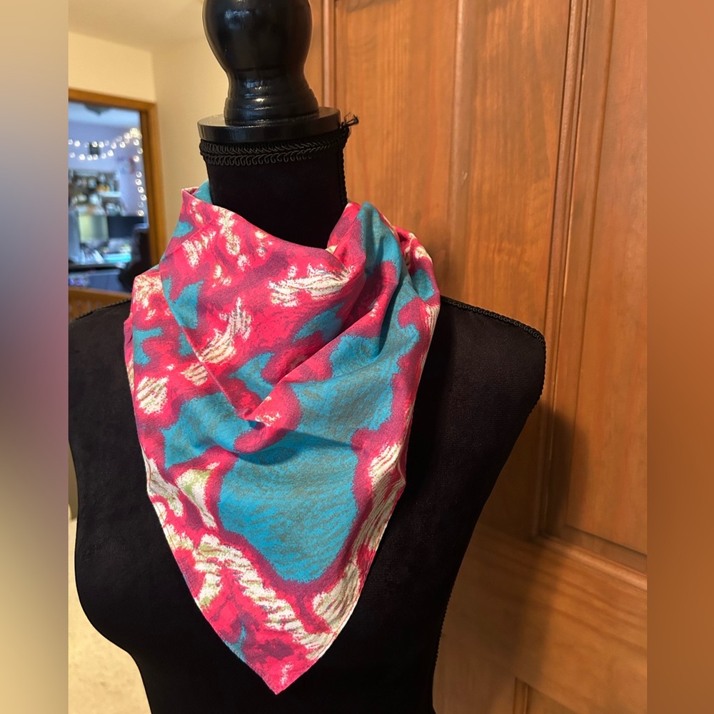 Vibrant Pink and Blue Women's Bandana Scarf
